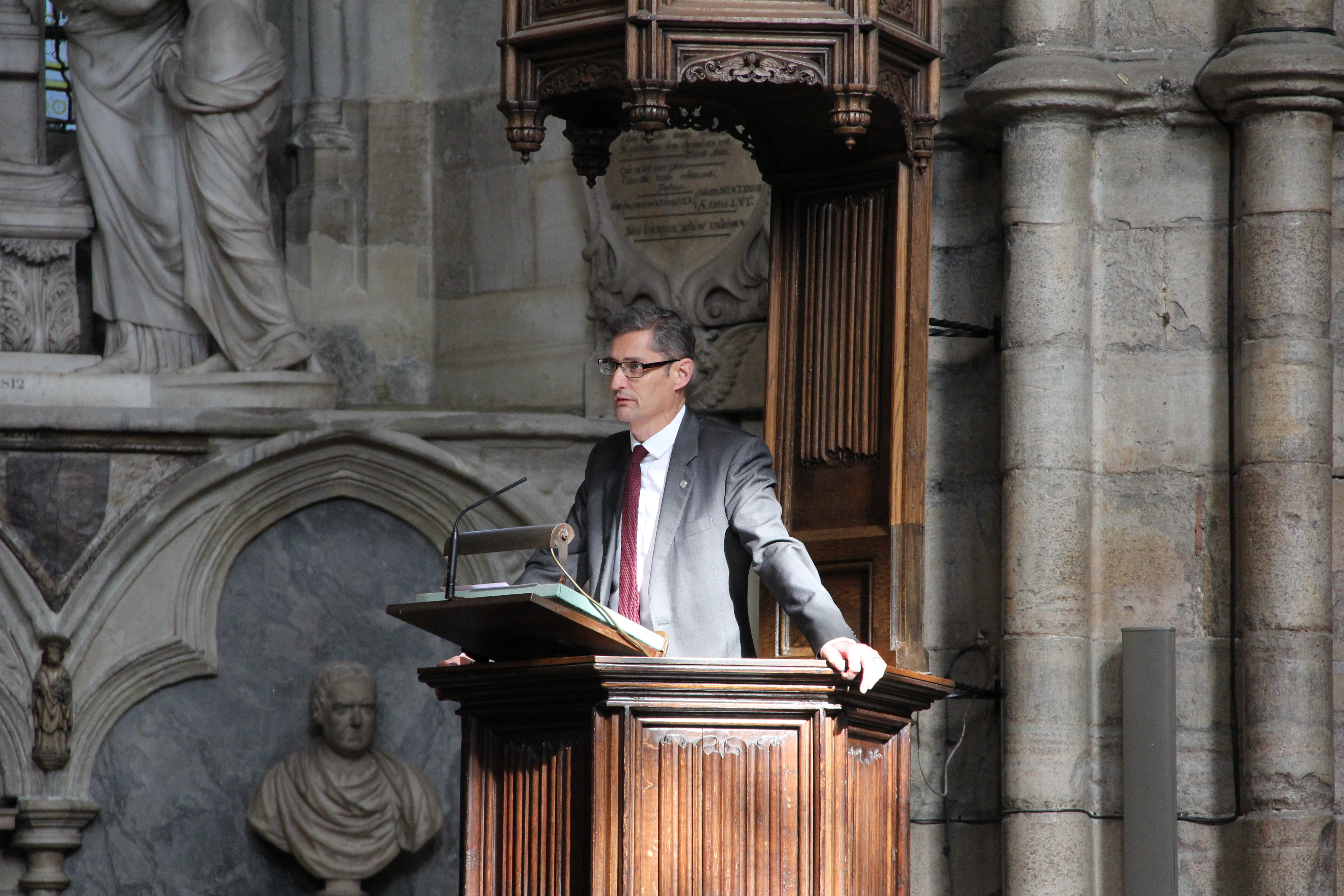 John Everitt, Chief Executive of the National Forest Company, gives a reading at Westminster Abbey